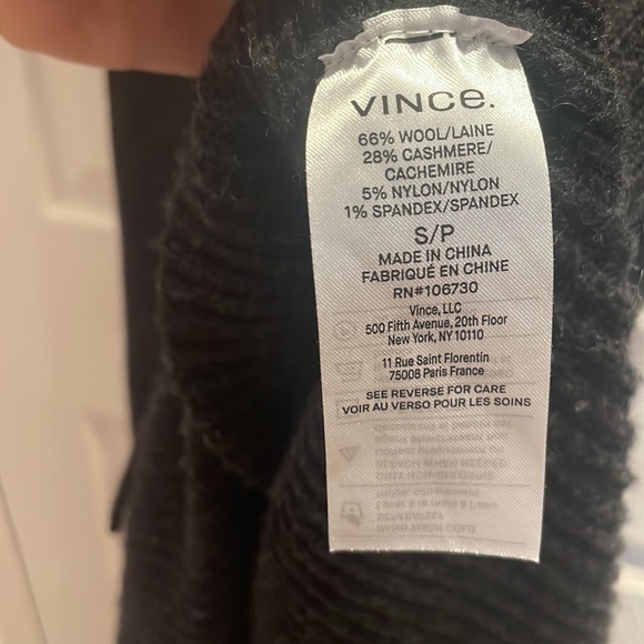 Vince Ribbed Wool & Cashmere Blend Skirt in Dark Grey/ Black - Picture 4 of 4